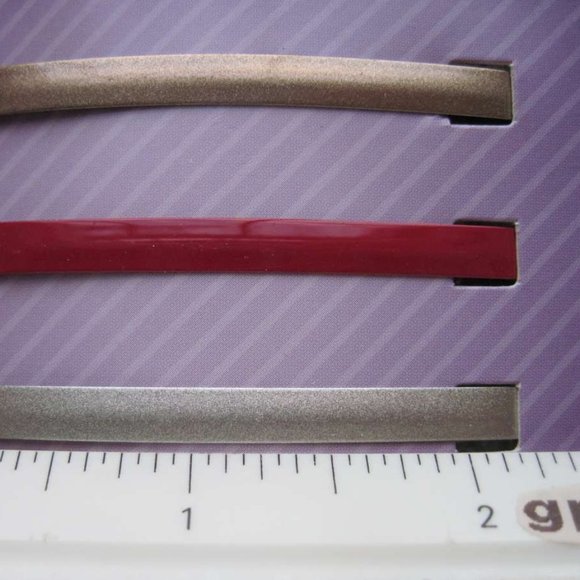 8 Goody 2 1/4" Painted Metal Stay Tight Put Hair Barrettes Secure Clasp Flat Bar - Picture 3 of 11